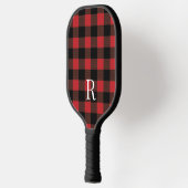 Klassieke monogram buffel plaid cadeau voor vader pickleball paddle (Links)