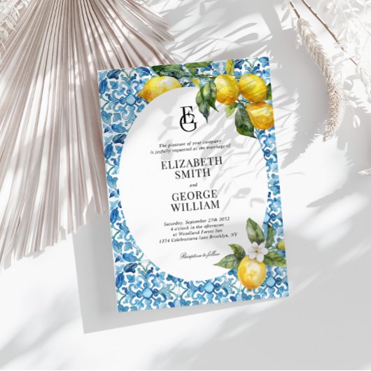 Klassieke Monogram Citroen Blauw Mediterraan Bruil Kaart