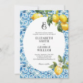 Klassieke Monogram Citroen Blauw Mediterraan Bruil Kaart (Voorkant)