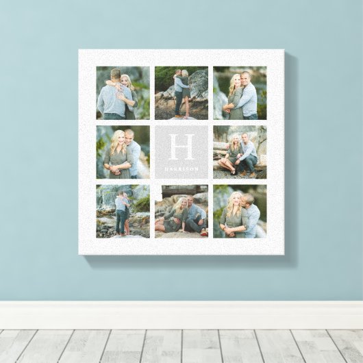 Klassieke monogram collage canvas afdruk (Insitu (Houten vloer))