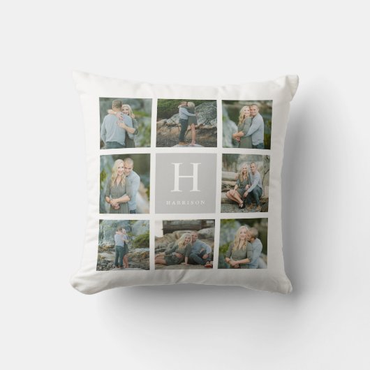 Klassieke monogram collage kussen (Voorkant)