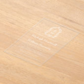 Klassieke Monogram Crest Transparant Huwelijk Acryl Uitnodigingen (Laagn)