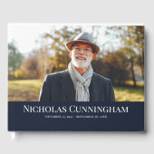 Klassieke Monogram Custom Photo Memorial Gastenboek (Voorkant)