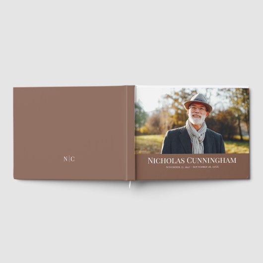 Klassieke Monogram Custom Photo Memorial Gastenboek (Volledig)