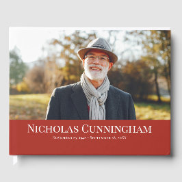 Klassieke Monogram Custom Photo Memorial Gastenboek