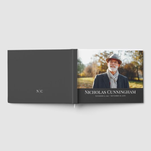 Klassieke Monogram Custom Photo Memorial Gastenboek (Volledig)