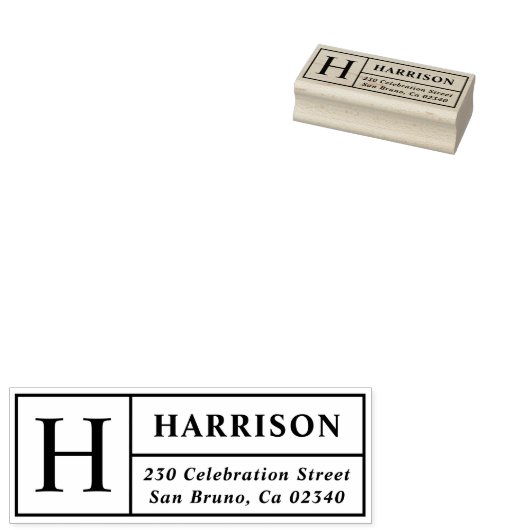 Klassieke monogram doos zelf-Inkerend Adres van de Rubberstempel (Gestempeld)