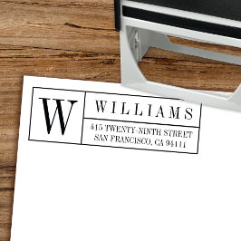 Klassieke monogram doos zelf-Inkerend Adres van de Zelfinktende Stempel