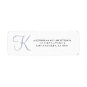 Klassieke monogram | Dusty Blue Etiket (Voorkant)