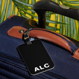 Klassieke Monogram Eenvoudige Zwarte Typografie Bagagelabel