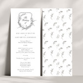 Klassieke monogram Elegant De Bruiloft Crest Programmakaart