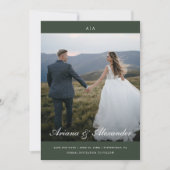 Klassieke Monogram Elegant Script Twee foto bruilo Save The Date (Voorkant)