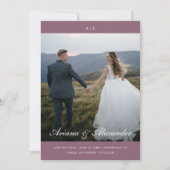 Klassieke Monogram Elegant Script Twee foto bruilo Save The Date (Voorkant)