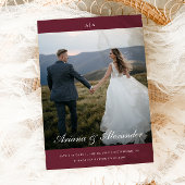 Klassieke Monogram Elegant Script Twee foto bruilo Save The Date