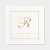 Klassieke Monogram Elegante Huwelijk Folie Servetten (Voorkant)