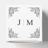Klassieke Monogram Elegante Rand Trouw Bedankdoosjes (Bovenkant)