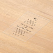 Klassieke Monogram Elegante Trouw Acryl Uitnodigingen (Laagn)