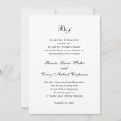 Klassieke Monogram Elegante Trouw Kaart (Voorkant)