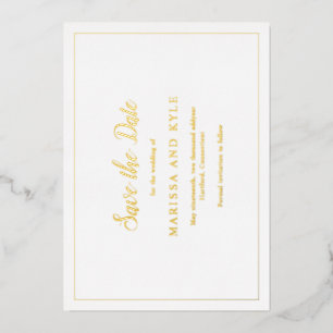 Klassieke Monogram Elegante Trouw Save The Date Folie Uitnodiging