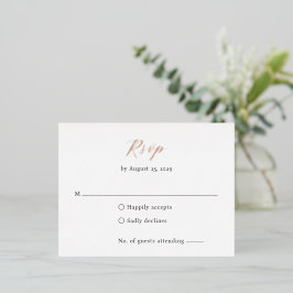 Klassieke Monogram Elegante Trouwfolie RSVP-kaart Folie Uitnodiging Briefkaart