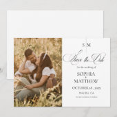 Klassieke Monogram Elegante Trouwfoto Save The Date (Voorkant / Achterkant)