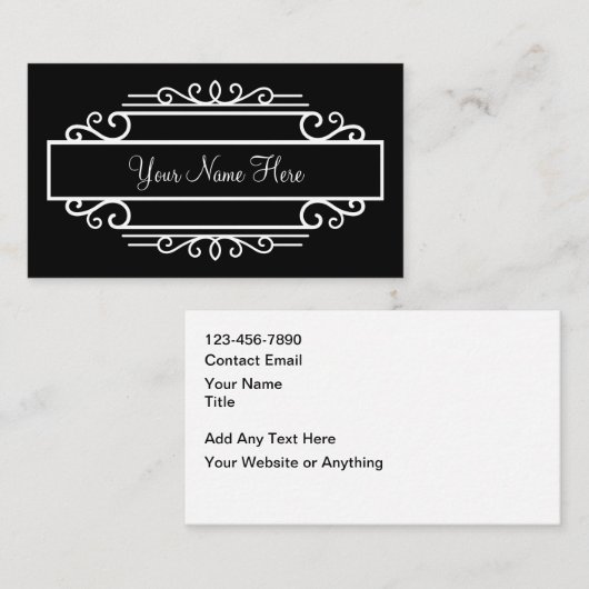 Klassieke Monogram Elegante Visitekaartjes (Voorkant / Achterkant)
