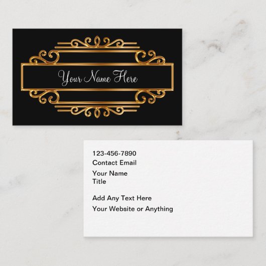 Klassieke Monogram Elegante Visitekaartjes (Voorkant / Achterkant)