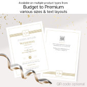 Klassieke monogram formele bruiloft White Gold Inv Kaart