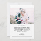 Klassieke monogram foto-bruiloft bedankkaart (Achterkant)