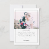 Klassieke monogram foto-bruiloft bedankkaart (Achterkant)