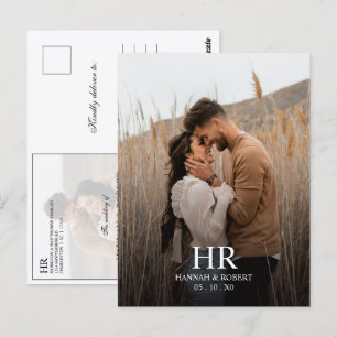 Klassieke Monogram Foto Trouw Save the Date Briefkaart