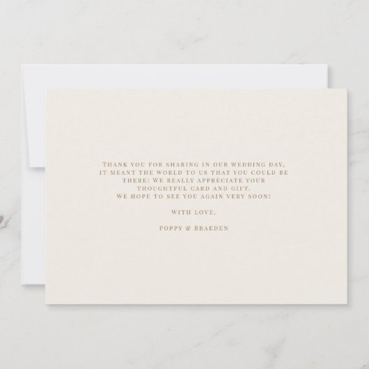 Klassieke Monogram Fotobruiloft Dankjewel Kaart (Achterkant)