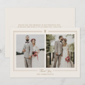 Klassieke Monogram Fotobruiloft Dankjewel Kaart (Voorkant / Achterkant)
