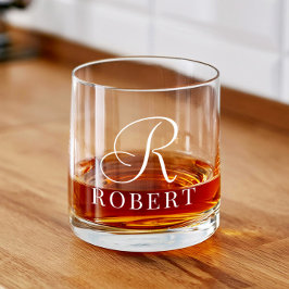 Klassieke Monogram Gepersonaliseerde Naam Whisky Glas