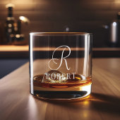 Klassieke Monogram Gepersonaliseerde Naam Whisky Glas