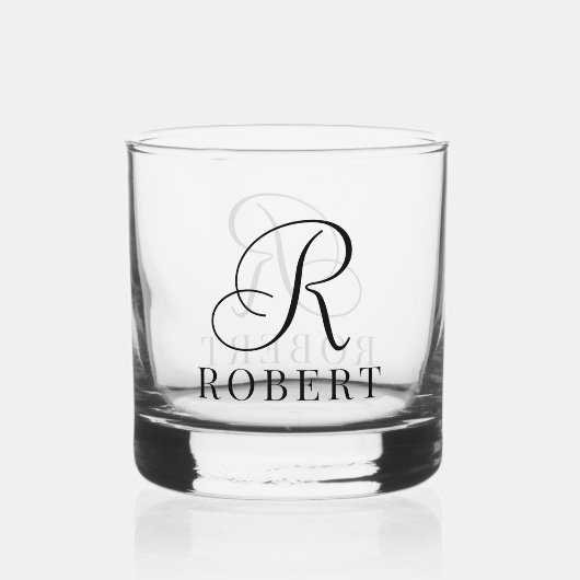 Klassieke Monogram Gepersonaliseerde Naam Whisky Glas (Achterkant)