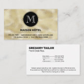 Klassieke monogram | Gold Foil Shimmer Visitekaartje (Voorkant / Achterkant)