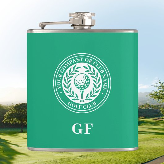 Klassieke Monogram Golf Flask Met Eigen Naam Groen Heupfles