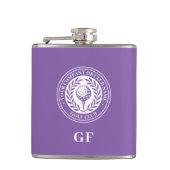Klassieke Monogram Golf Flask Met Eigen Naam Paars Heupfles (Voorkant)