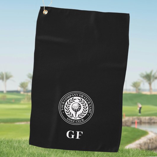Klassieke Monogram Golfhanddoek Aangepaste Naam Zw