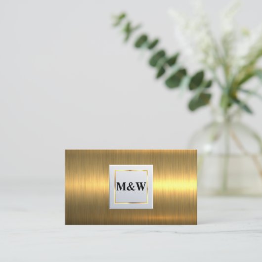 Klassieke monogram | Goud metaal Visitekaartje