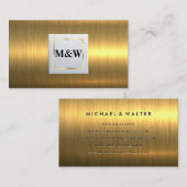 Klassieke monogram | Goud metaal Visitekaartje (Voorkant / Achterkant)