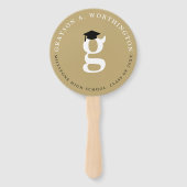 Klassieke Monogram Gouden 'G' Moderne Afstudeerfee Handwaaier (Voorkant)