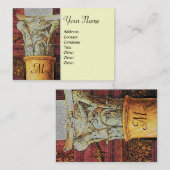 KLASSIEKE MONOGRAM, helderbruin, grijs, geel Visitekaartje (Voorkant / Achterkant)