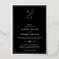 Klassieke Monogram Huwelijk Zwart en Zilver