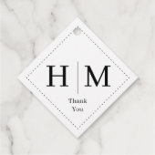 Klassieke Monogram Huwelijksgrens lijn Bedankjes Labels (Achterkant)