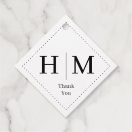 Klassieke Monogram Huwelijksgrens lijn Bedankjes Labels