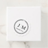 Klassieke Monogram Huwelijksgrens lijn Bedankjes Labels (In situ)