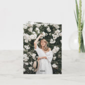 Klassieke monogram I Gradupvoet Foto Modern Bedankkaart (Achterkant)