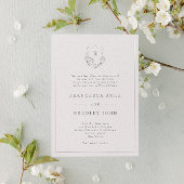 Klassieke monogram Jasmine Crest Wedding Kaart